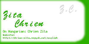 zita chrien business card